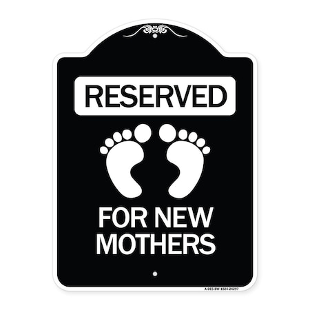 Signmission Blue Reserved Parking for New Mothers Heavy-Gauge Aluminum Sign, 24" x 18", BW-1824-24297 A-DES-BW-1824-24297